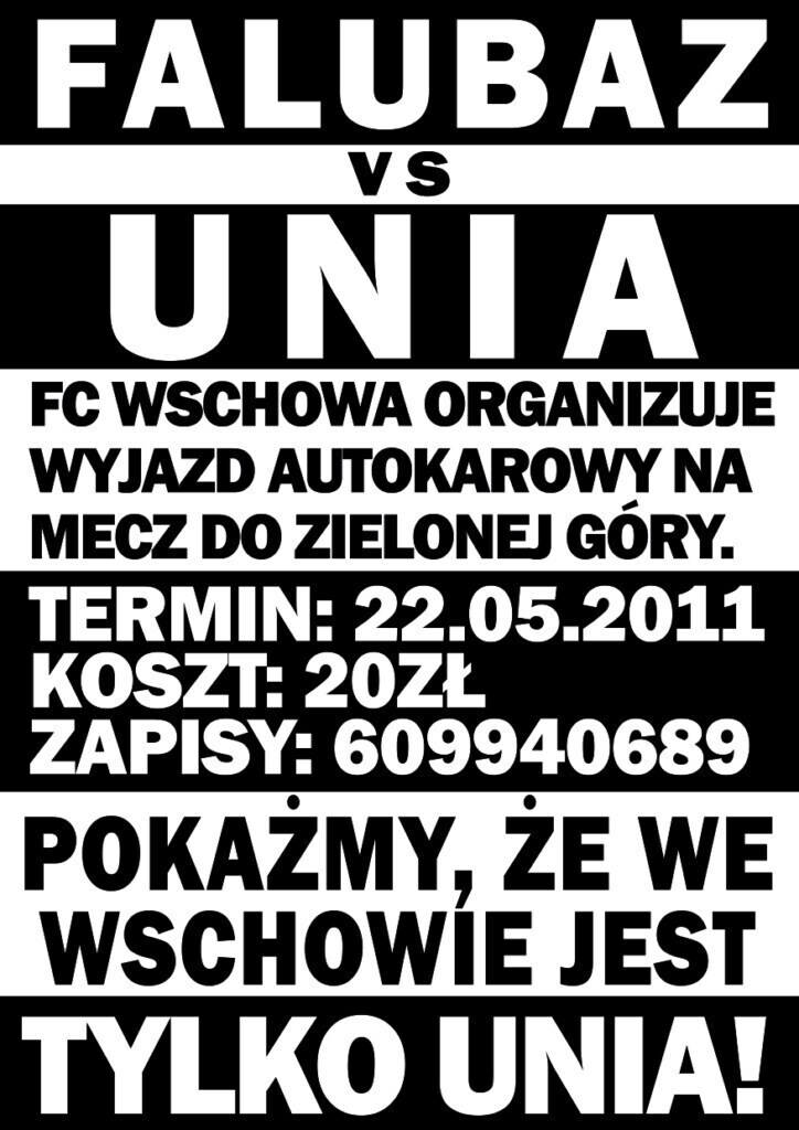 Fan Club Unijna Wschowa organizuje wyjazd do Zielonej Góry