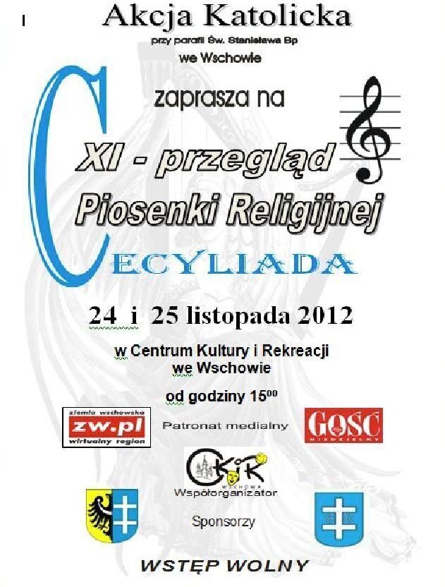 Już w sobotę XI Przegląd Piosenki Relligijnej Cecyliada