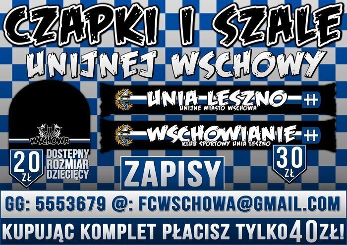Czapka i szalik cegiełka na Dzień z Unią Leszno
