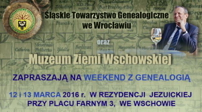 Weekend z genealogią 12-13 marca