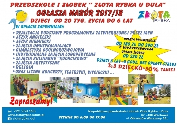 Złota Rybka u Dula ogłasza nabór i zaprasza na Drzwi Otwarte