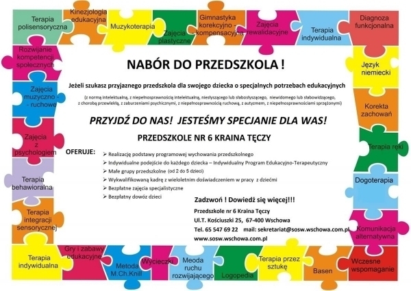 Kraina Tęczy ogłasza nabór do przedszkola