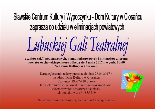 W Ciosańcu eliminacje powiatowe do Lubuskiej Gali Teatralnej