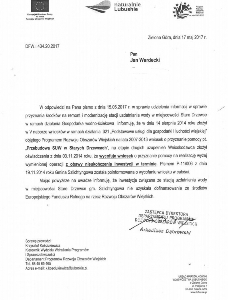 Koniec problemów z wodą w gminie Szlichtyngowa