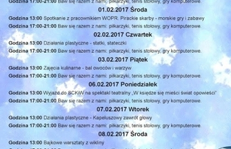 Bogaty program zajęć na zbliżające się ferie