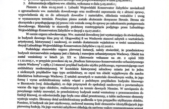 Minister wydał decyzję konserwator się nie mylił