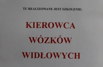 Trwa kurs - kierowca wózków widłowych dla uczniów I ZS oraz SOSW