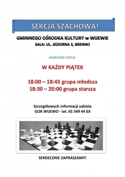 GOK Wijewo zaprasza do udziału w sekcji szachowej