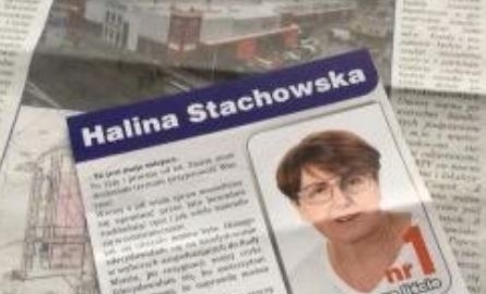 Ulotka wyborcza Haliny Stachowskiej w gazecie CKiR. Kokorniak Nie mam z tym nic wspólnego