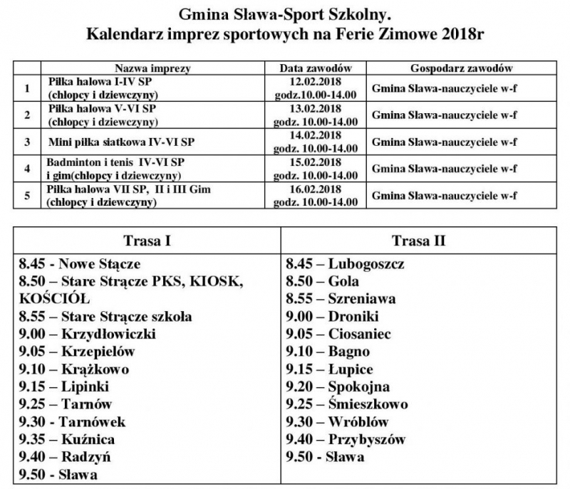 Ferie na sportowo w Sławie