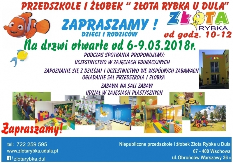 Drzwi otwarte w Przedszkolu i Żłobku Złota Rybka u Dula