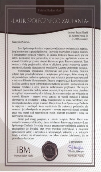 Laur Społecznego Zaufania dla Burmistrz Góry
