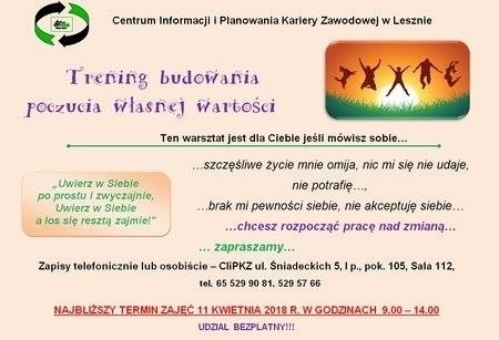 Bezpłatny trening budowania poczucia własne wartości