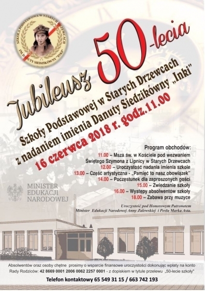 W czerwcu jubileusz 50-lecia Szkoły Podstawowej w Starych Drzewcach