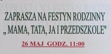 Festyn rodzinny w Przedszkolu nr 1 we Wschowie