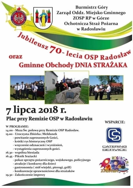 Jubileusz 70-lecia OSP Radosław oraz Gminnye Obchody Dnia Strażaka już w sobotę