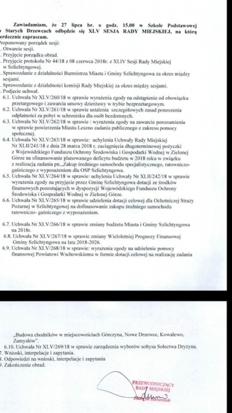 Radni będą obradować w Starych Drzewcach