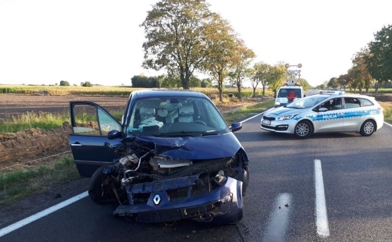 Zderzenie czołowe na krajowej 12. 53-latka przetrasportowana do szpitala.