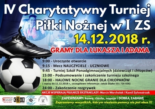 Charytatywnie w Staszicu turniej szkolny i halowe nocne granie