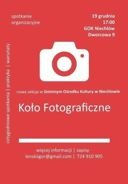 Ruszają zajęcia fotograficzne w Niechlowie