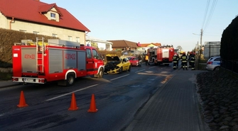 Wypadek na krajowej 12 we Wschowie 