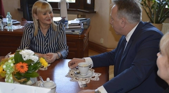 Spotkanie Burmistrza Góry z Prezesem Miedziowego Centrum Medycznego .