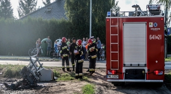 Pożar transformatora między Starym Widzimiem a Kębłowem