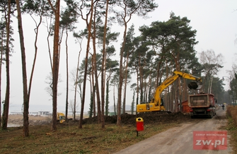Prace przy budowie nowej plaży w Sławie idą pełną parą