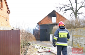 Pożar budynku gospodarczego w Łęgoniu