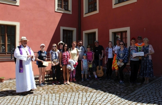 Pielgrzymi na wschowskiej Drodze św. Jakuba