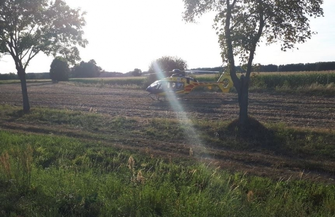 Zderzenie czołowe na krajowej 12. 53-latka przetrasportowana do szpitala.