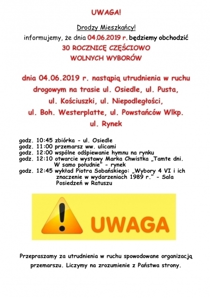 Utrudnienia w ruchu