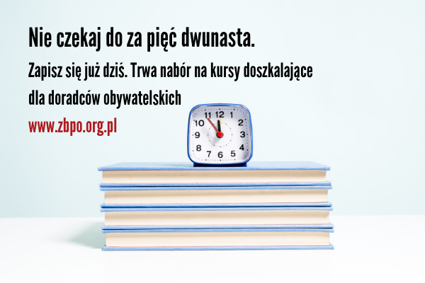 Poradnictwo obywatelskie - kursy doszkalające dla doradców