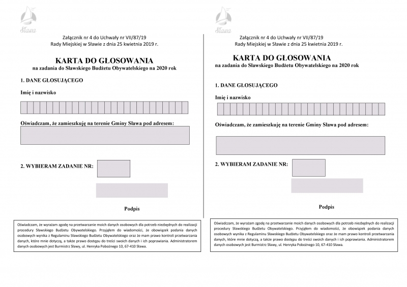 Sławski Budżet Obywatelski GŁOSOWANIE