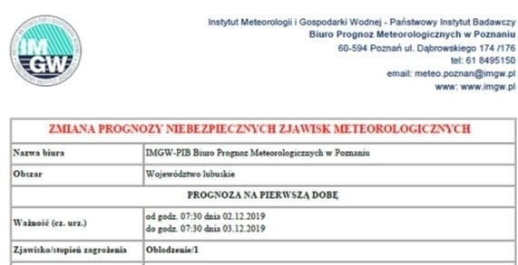Uwaga oblodzenie