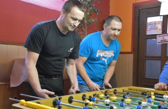 Strażacki turniej piłkarzyków stołowych