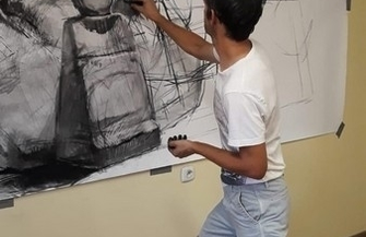 Do pracowni plastycznej CKiR zawitał Dominik Woźniak