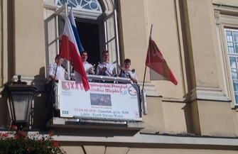 Zagrali hejnał Wschowy - muzycy MOD w Lublinie