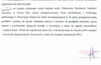 Mieszkańcy wsi - Dębowa Łęka Przyczyna Górna Nowa Wieś KonradowoTylewice Łysiny Buczynai Kandlewo muszą gotować wodę