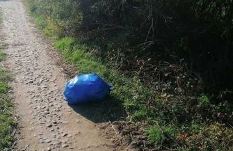 Śmieci wylądowały przy drodze