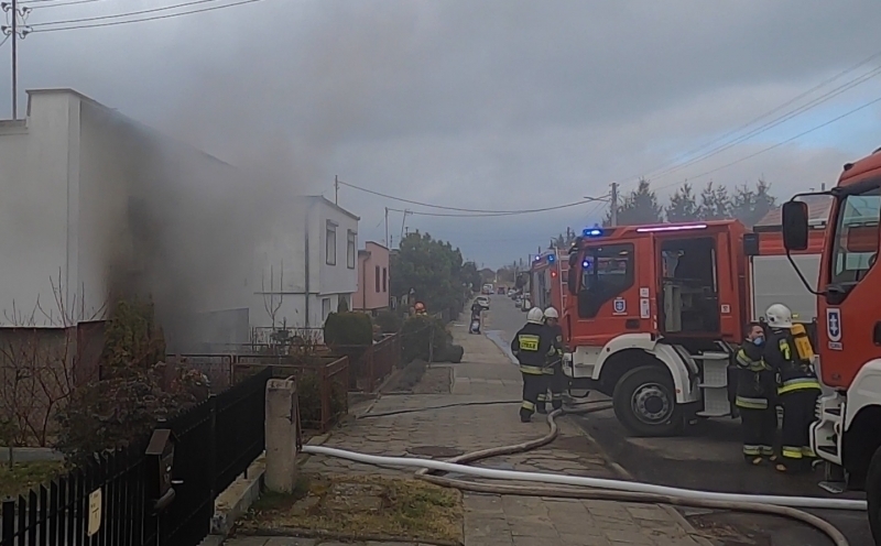 Pożar w domu jednorodzinnym
