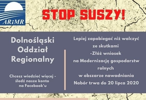 ARiMR Zabezpiecz gospodarstwo przed suszą