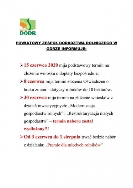 Powiadomienie DODR
