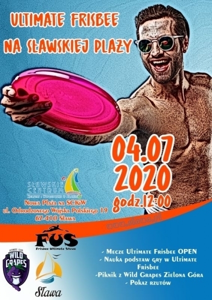 Frisbee na sławskiej plaży