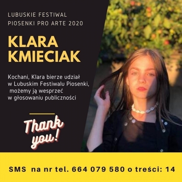 Klara Kmieciak w finale Festiwalu PRO ARTE 2020