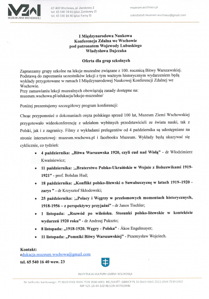 I Międzynarodowa Naukowa Konferencja Zdalna we Wschowie.