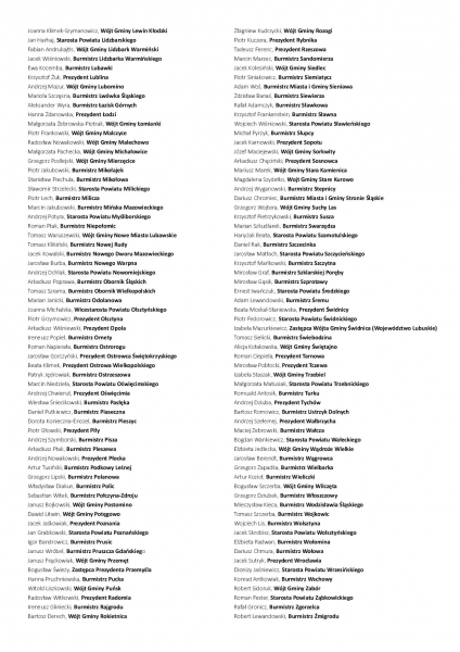 Burmistrz Wschowy podpisał list samorządowców do Komisji Europejskiej