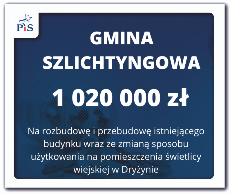 Ponad 2 mln dla Gminy Szlichtyngowa