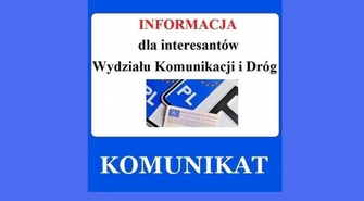 Wydział Komunikacji i Dróg informuje
