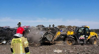 Pożar odpadów w Trzebani